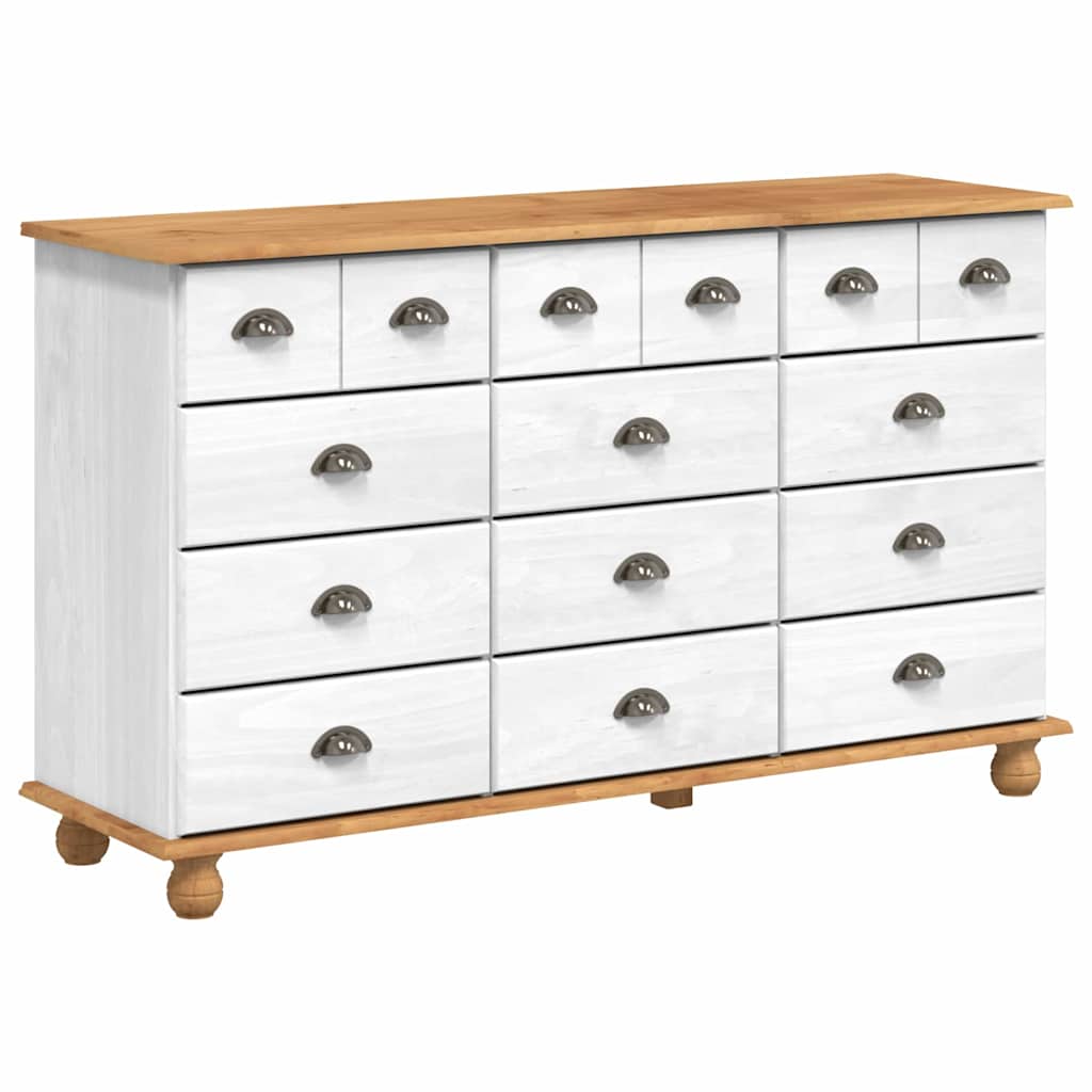 vidaXL Chest of Drawer ASKIM White 79 x 40 x 133.5 cm Solid Pine Wood 2