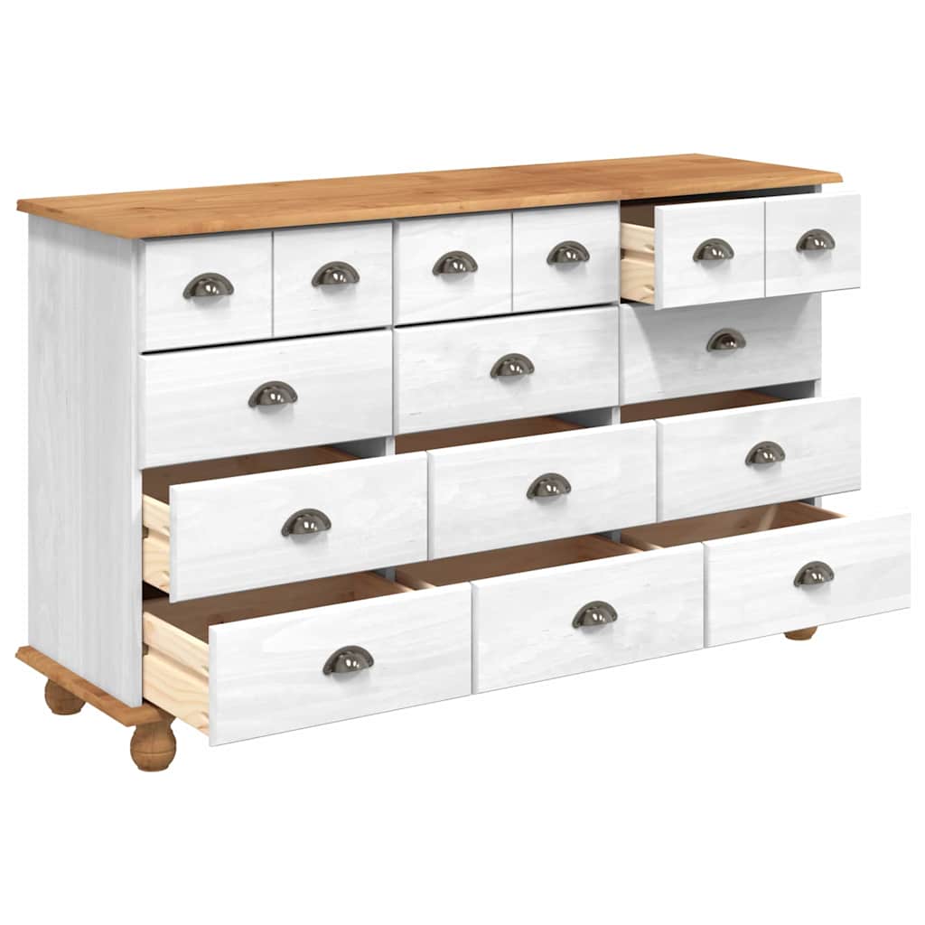vidaXL Chest of Drawer ASKIM White 79 x 40 x 133.5 cm Solid Pine Wood 4