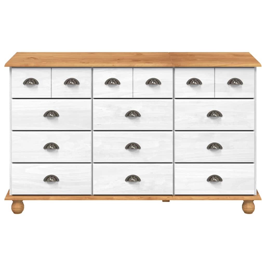 vidaXL Chest of Drawer ASKIM White 79 x 40 x 133.5 cm Solid Pine Wood 5
