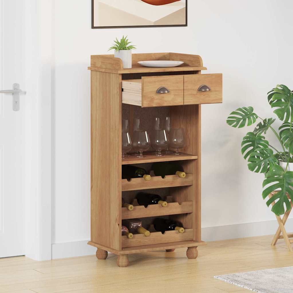 vidaXL Wine Cabinet ASKIM Honey Wax 57 x 37 x 114 cm Solid Pine Wood 4