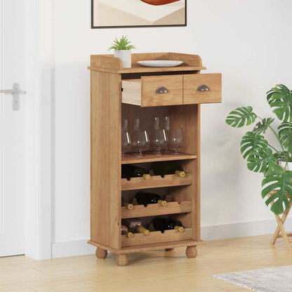 vidaXL Wine Cabinet ASKIM Honey Wax 57 x 37 x 114 cm Solid Pine Wood 4