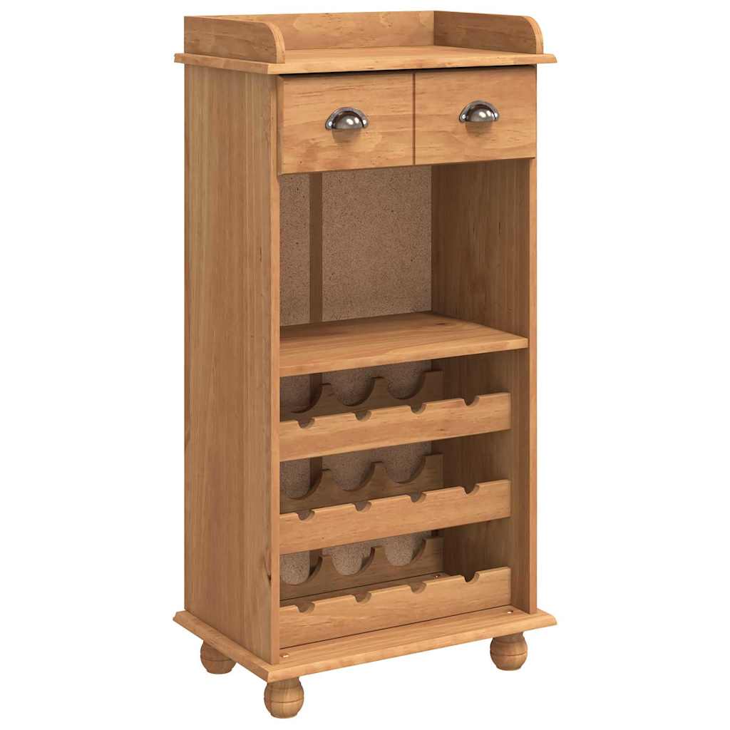vidaXL Wine Cabinet ASKIM Honey Wax 57 x 37 x 114 cm Solid Pine Wood 2