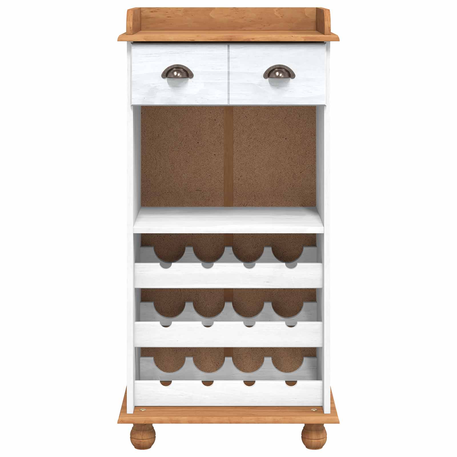vidaXL Wine Cabinet ASKIM White with Honey Top 57 x 37 x 114 cm 4