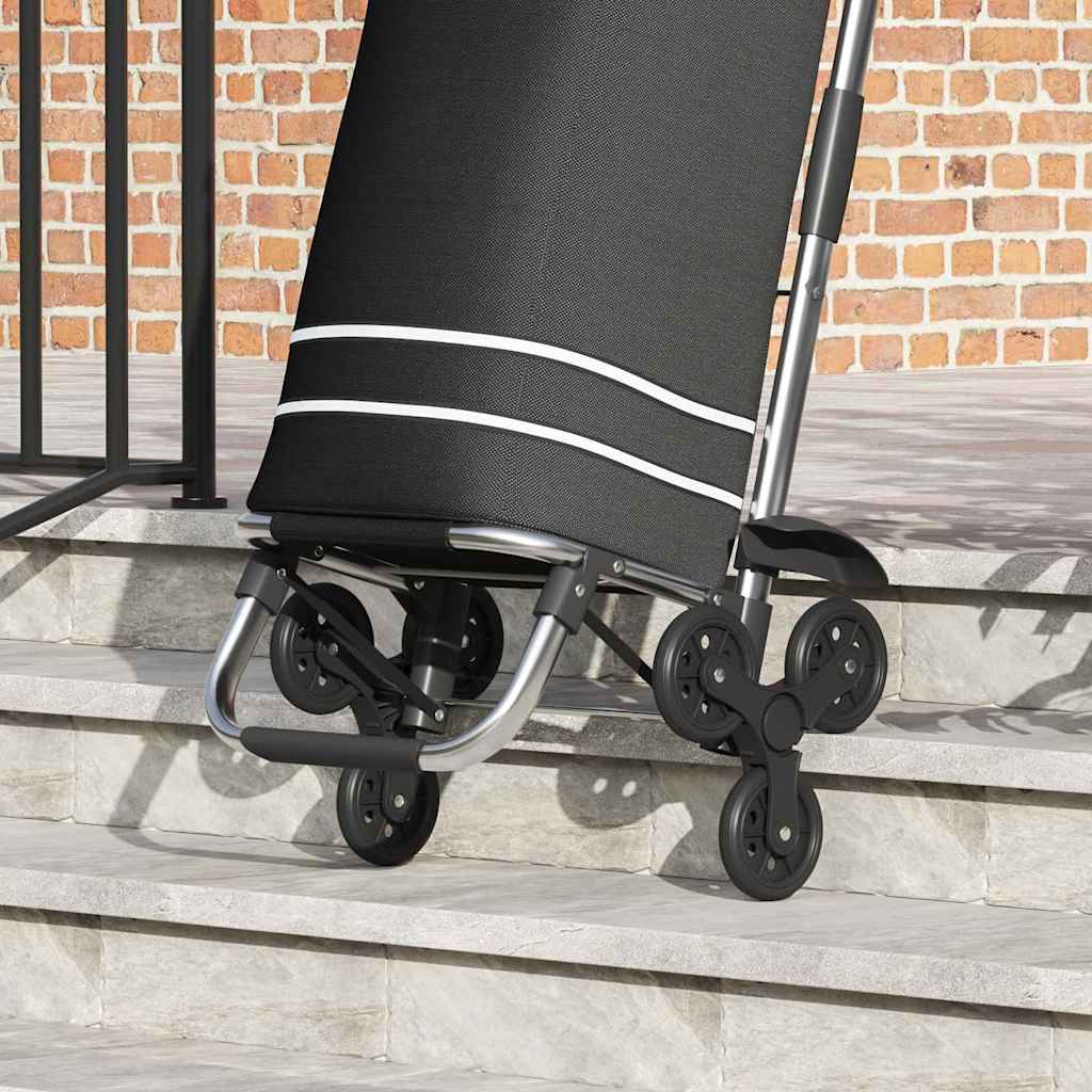 vidaXL Shopping Trolley 1 Black 47 x 39 x 100.5 cm Oxford fabric 5