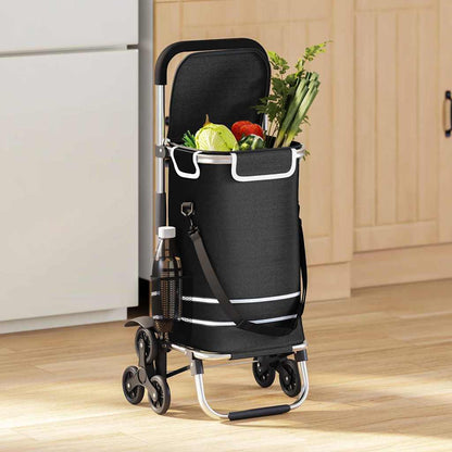 vidaXL Shopping Trolley 1 Black 47 x 39 x 100.5 cm Oxford fabric 1
