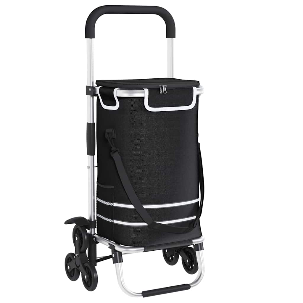 vidaXL Shopping Trolley 1 Black 47 x 39 x 100.5 cm Oxford fabric 2