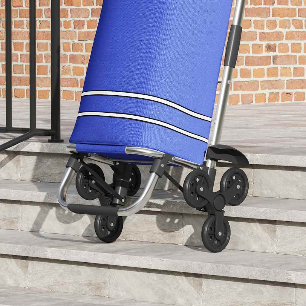 vidaXL Shopping Trolley 1 Blue 47 x 39 x 100.5 cm Oxford fabric 5