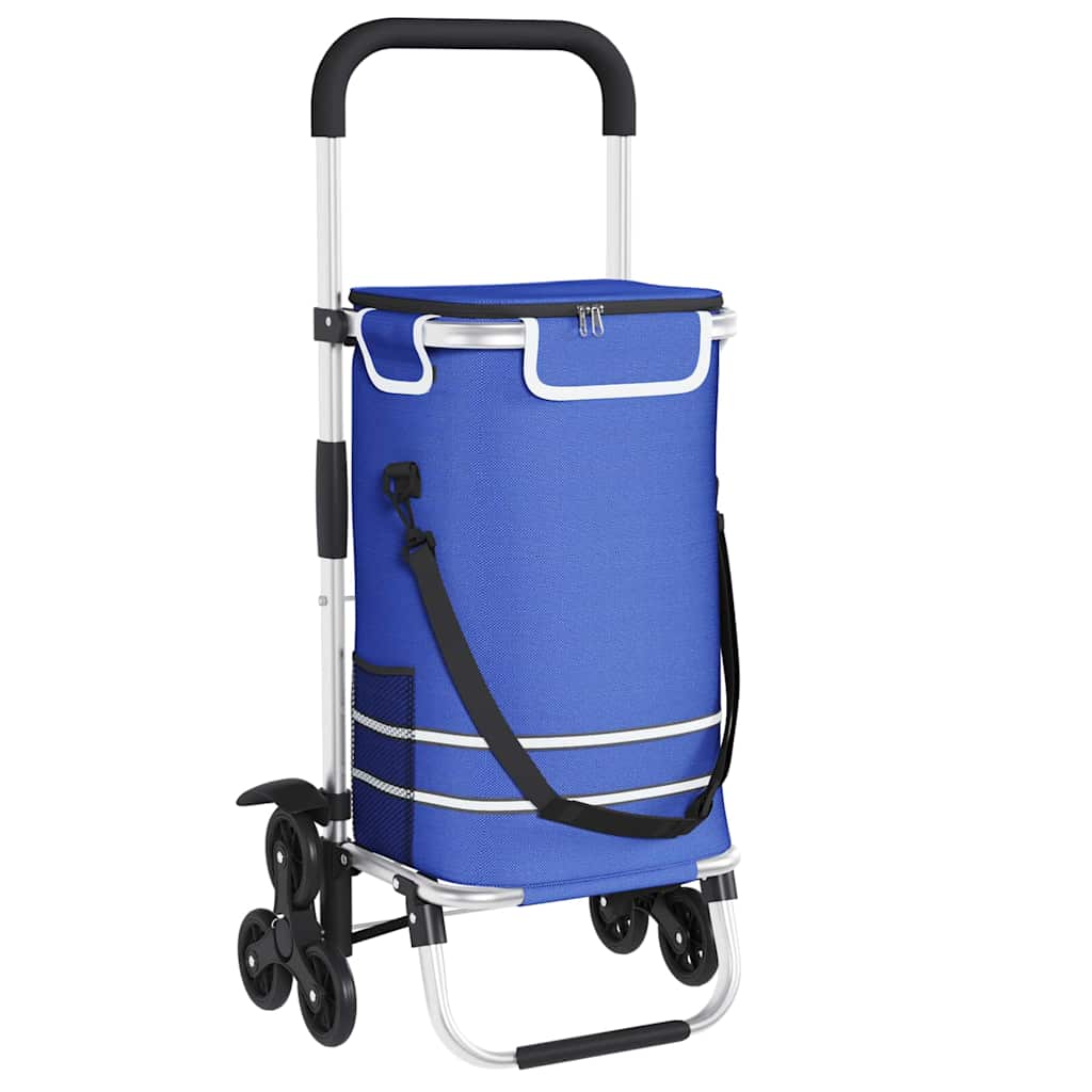 vidaXL Shopping Trolley 1 Blue 47 x 39 x 100.5 cm Oxford fabric 2