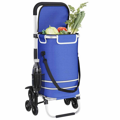 vidaXL Shopping Trolley 1 Blue 47 x 39 x 100.5 cm Oxford fabric 3