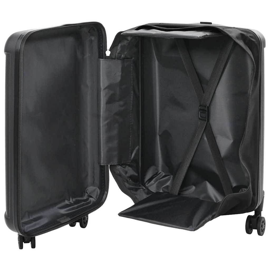 vidaXL Suitcase Folding with Lock Black 34 x 23 x 55.5 cm ABS Plastic 2