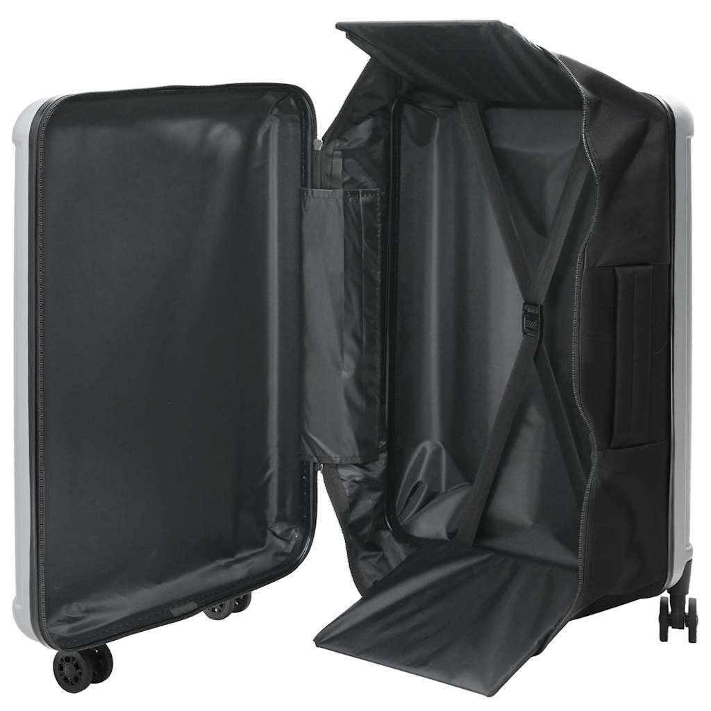 vidaXL Suitcase Folding with Lock Silver 50 x 30 x 76 cm ABS Plastic 2