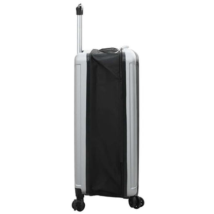 vidaXL Suitcase Folding with Lock Silver 50 x 30 x 76 cm ABS Plastic 4