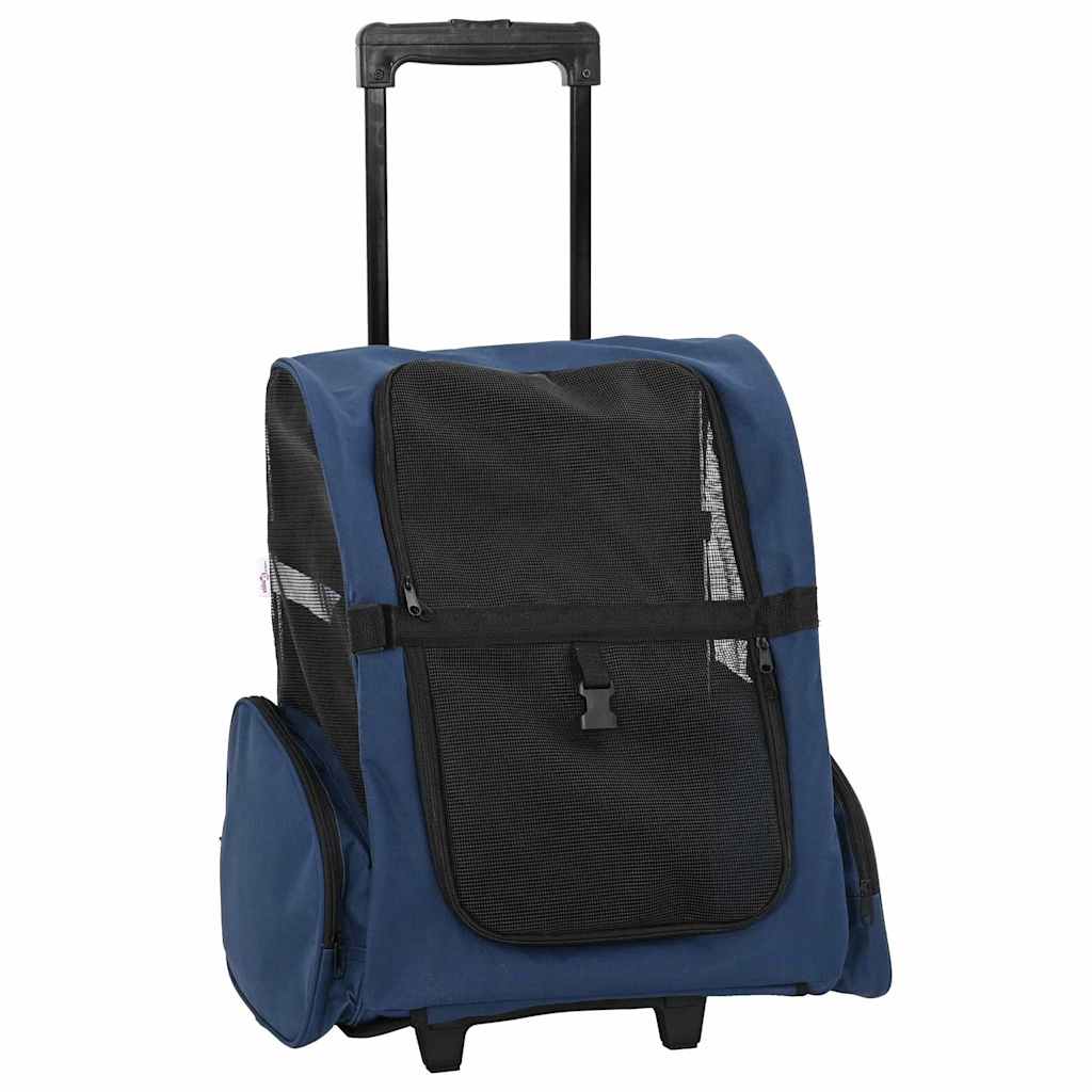 vidaXL Pet Trolley 3-in-1 Design Blue 48x32x(57-106) cm Oxford Fabric 2