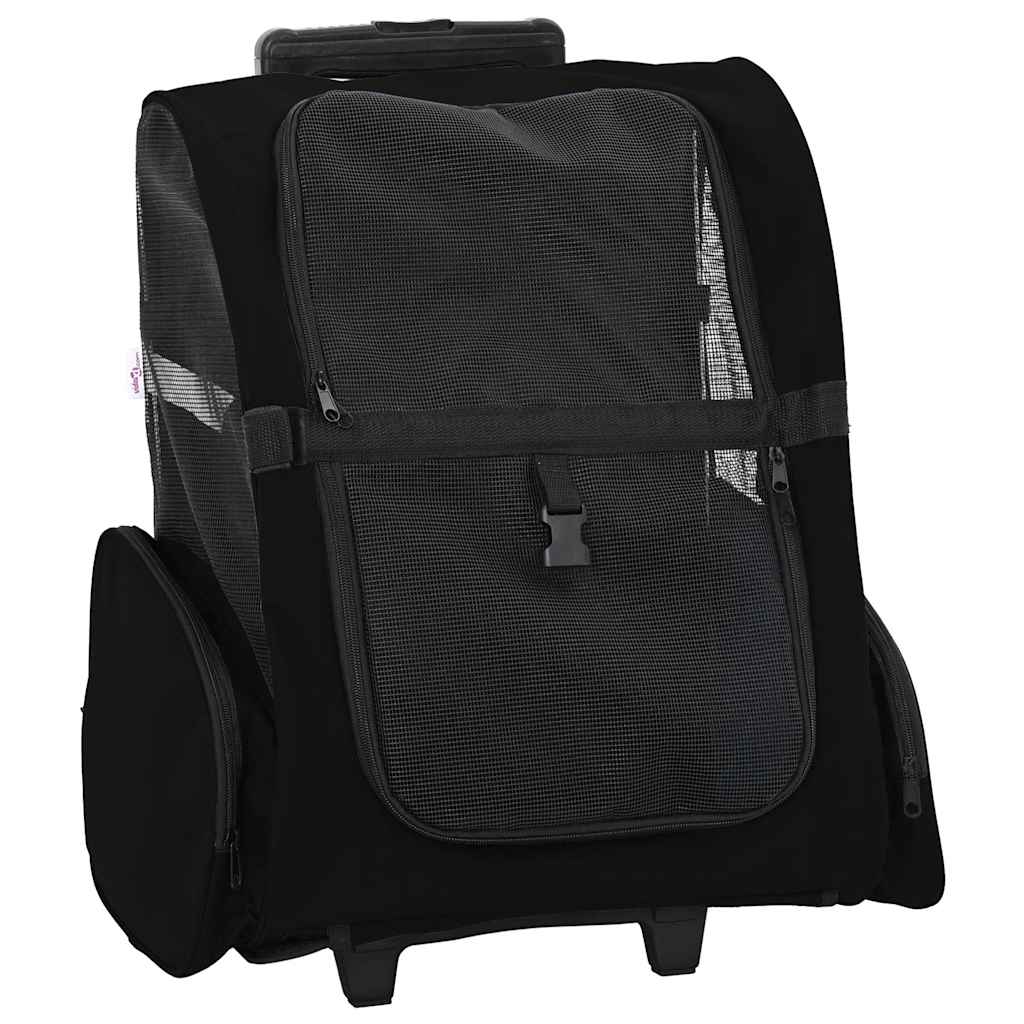 vidaXL Pet Trolley 3-in-1 Design Black 48x32x(57-106) cm Oxford Fabric 1