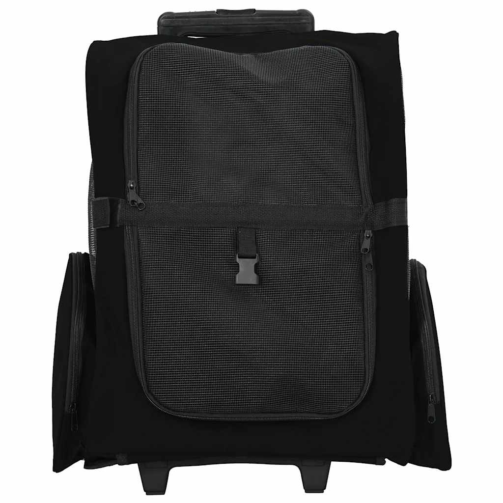 vidaXL Pet Trolley 3-in-1 Design Black 48x32x(57-106) cm Oxford Fabric 3