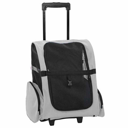vidaXL Pet Trolley 3-in-1 Design Grey 48x32x(57-106) cm Oxford Fabric 2