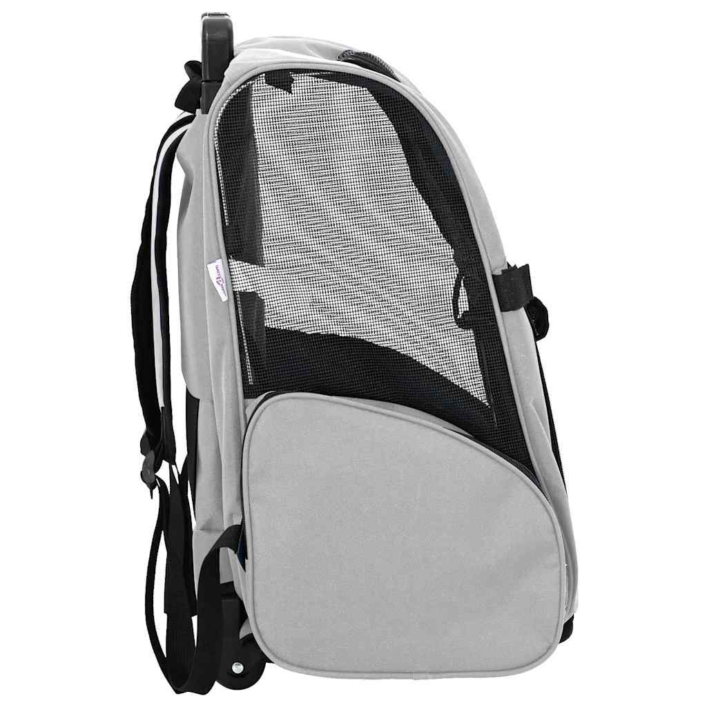 vidaXL Pet Trolley 3-in-1 Design Grey 48x32x(57-106) cm Oxford Fabric 4