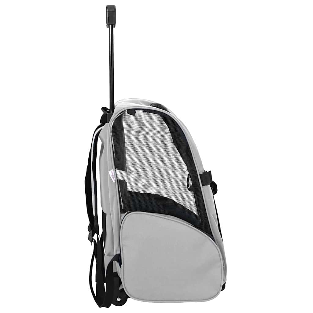 vidaXL Pet Trolley 3-in-1 Design Grey 48x32x(57-106) cm Oxford Fabric 5