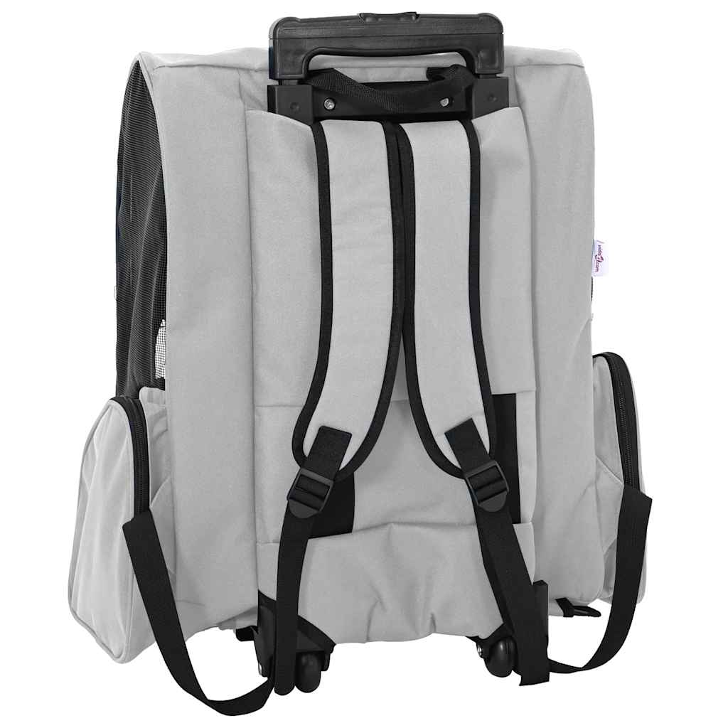 vidaXL Pet Trolley 3-in-1 Design Grey 48x32x(57-106) cm Oxford Fabric 6