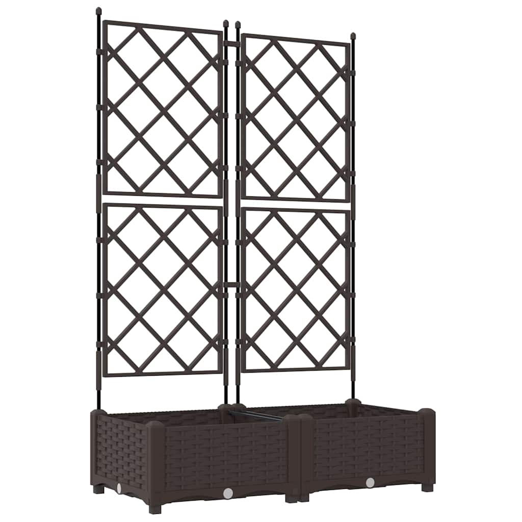 vidaXL Garden Planter 2 pcs Brown 80 x 40 x 125.5 cm PP 2