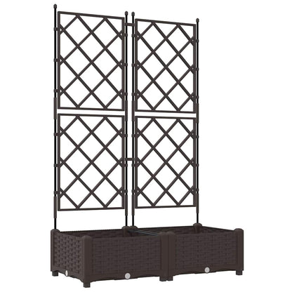 vidaXL Garden Planter 2 pcs Brown 80 x 40 x 125.5 cm PP 2