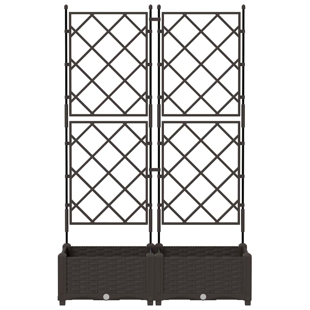vidaXL Garden Planter 2 pcs Brown 80 x 40 x 125.5 cm PP 5
