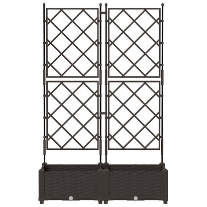 vidaXL Garden Planter 2 pcs Brown 80 x 40 x 125.5 cm PP 5