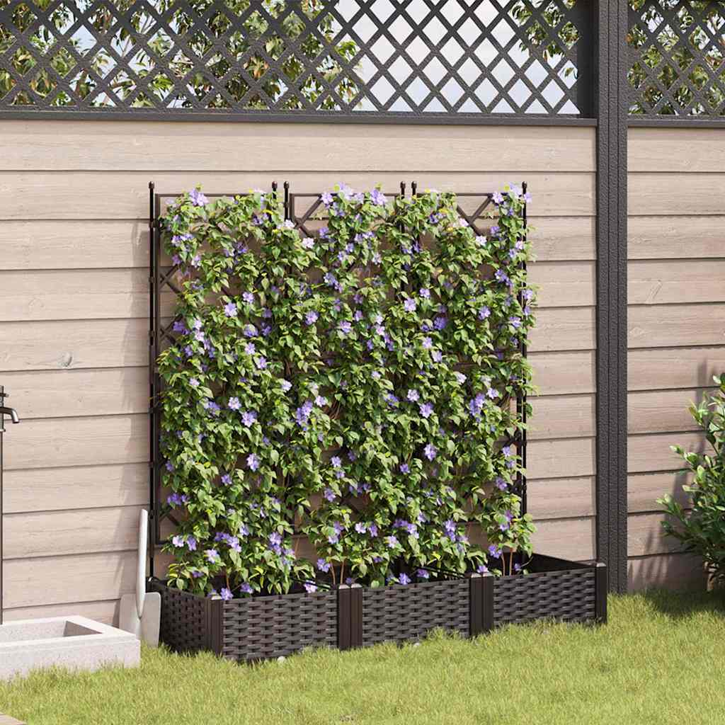 Garden Planter PP without wheel Height 125.5 cm Brown 120 cm