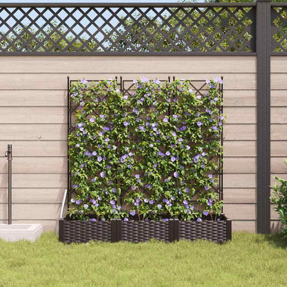 Garden Planter PP without wheel Height 125.5 cm Brown 120 cm