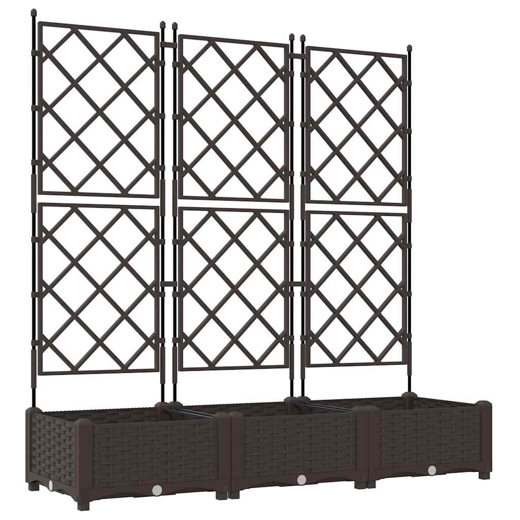 Garden Planter PP without wheel Height 125.5 cm Brown 120 cm