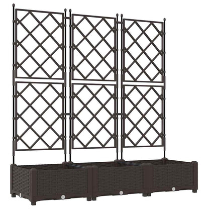 Garden Planter PP without wheel Height 125.5 cm Brown 120 cm