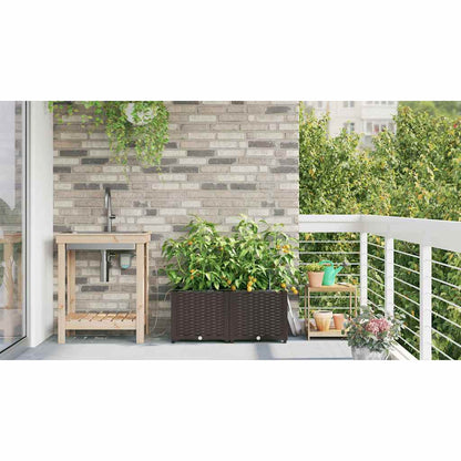 vidaXL Garden Planter 2 pcs Brown 80 x 40 x 37.5 cm PP 4