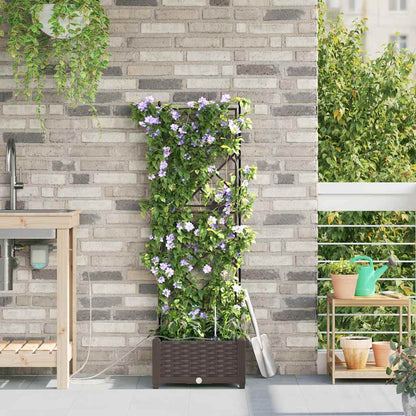 vidaXL Garden Planter Brown 40 x 40 x 126 cm PP 3
