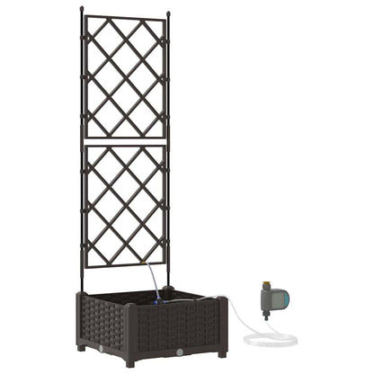 vidaXL Garden Planter Brown 40 x 40 x 126 cm PP 2