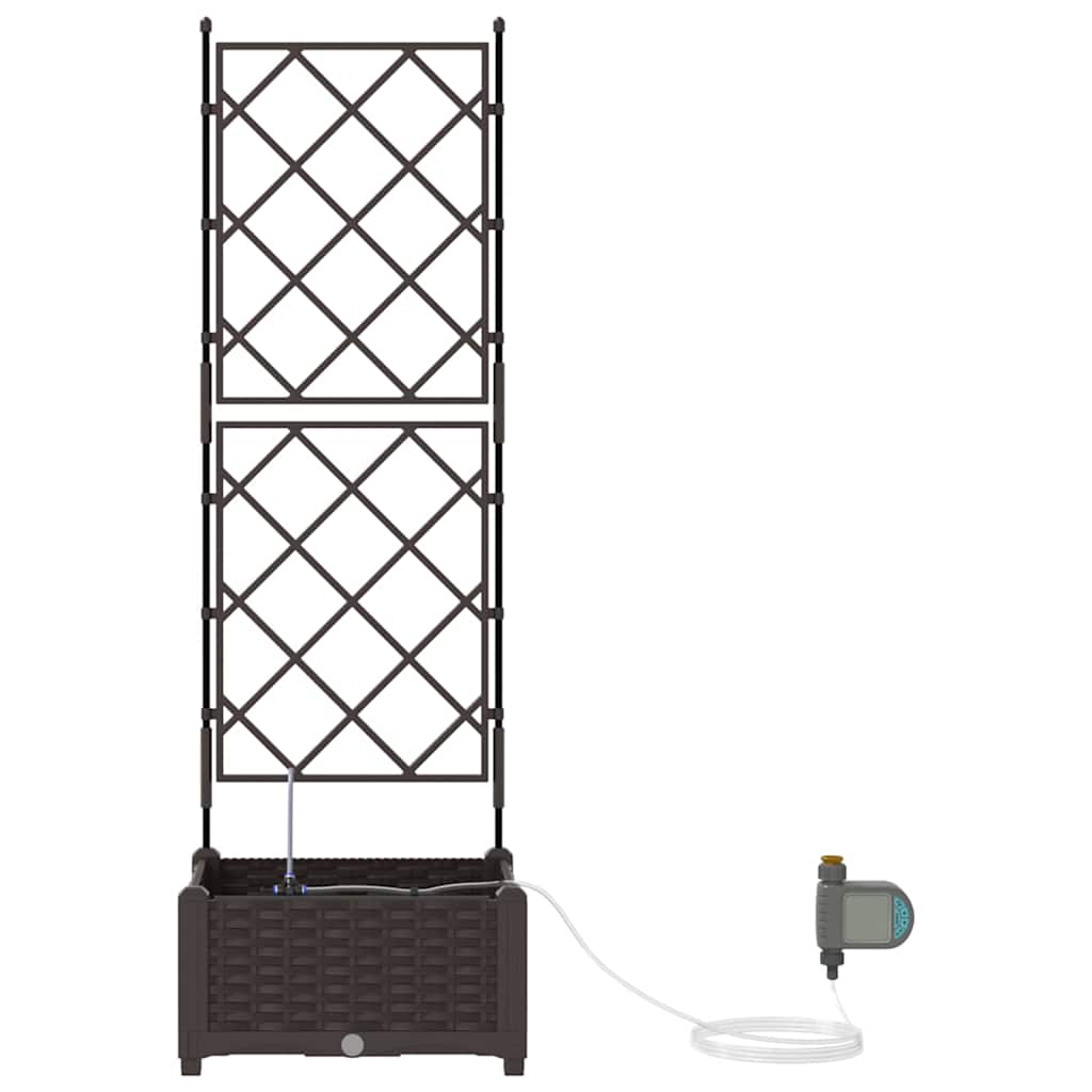 vidaXL Garden Planter Brown 40 x 40 x 126 cm PP 6