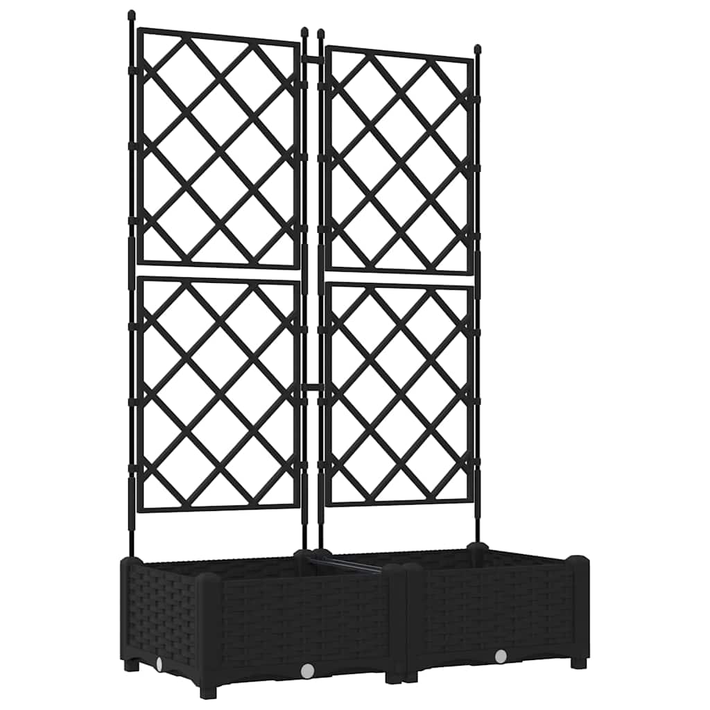 vidaXL Garden Planter 2 pcs Black 80 x 40 x 125.5 cm PP 2