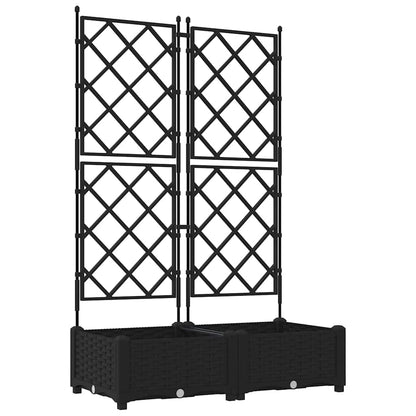vidaXL Garden Planter 2 pcs Black 80 x 40 x 125.5 cm PP 2