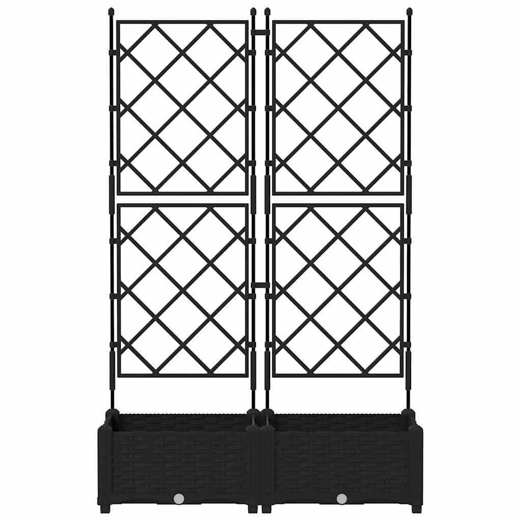 vidaXL Garden Planter 2 pcs Black 80 x 40 x 125.5 cm PP 5