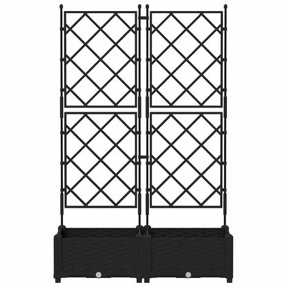 vidaXL Garden Planter 2 pcs Black 80 x 40 x 125.5 cm PP 5