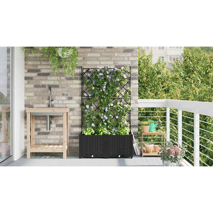 vidaXL Garden Planter 2 pcs Black 80 x 40 x 143 cm PP 4