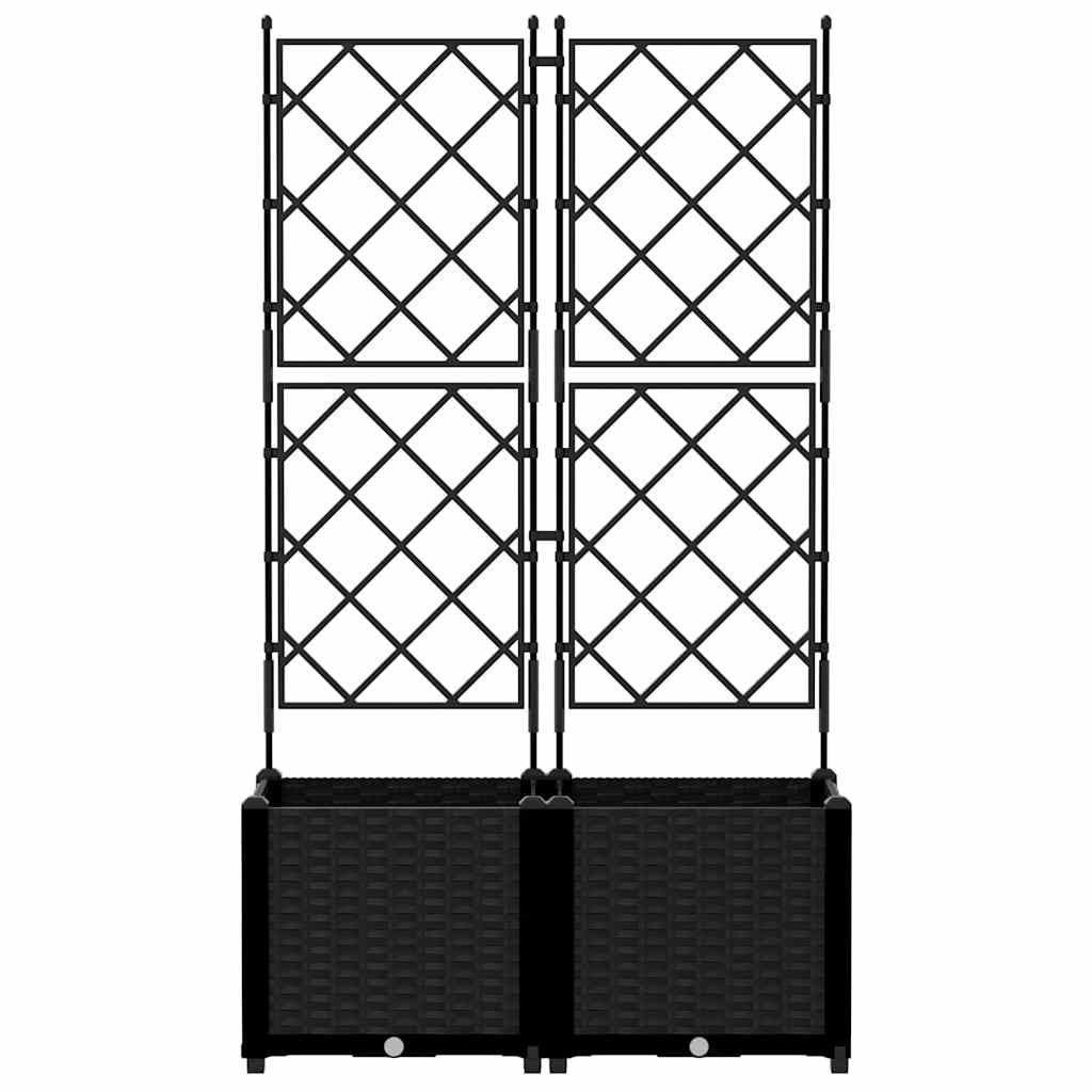 vidaXL Garden Planter 2 pcs Black 80 x 40 x 143 cm PP 5