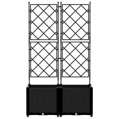 vidaXL Garden Planter 2 pcs Black 80 x 40 x 143 cm PP 5