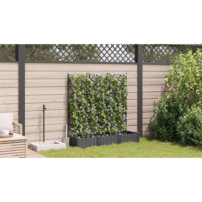 vidaXL Garden Planter 3 pcs Black 120 x 40 x 125.5 cm PP 4