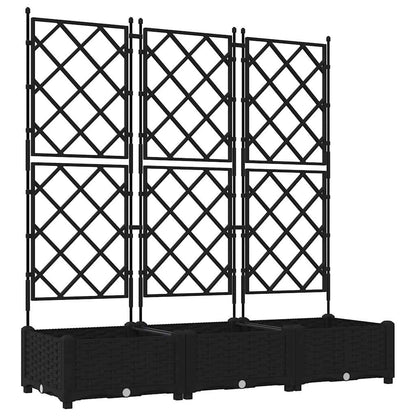 vidaXL Garden Planter 3 pcs Black 120 x 40 x 125.5 cm PP 2