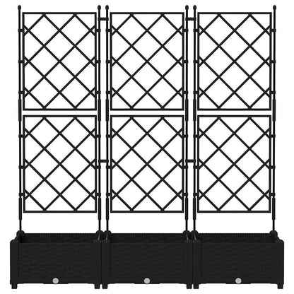 vidaXL Garden Planter 3 pcs Black 120 x 40 x 125.5 cm PP 5