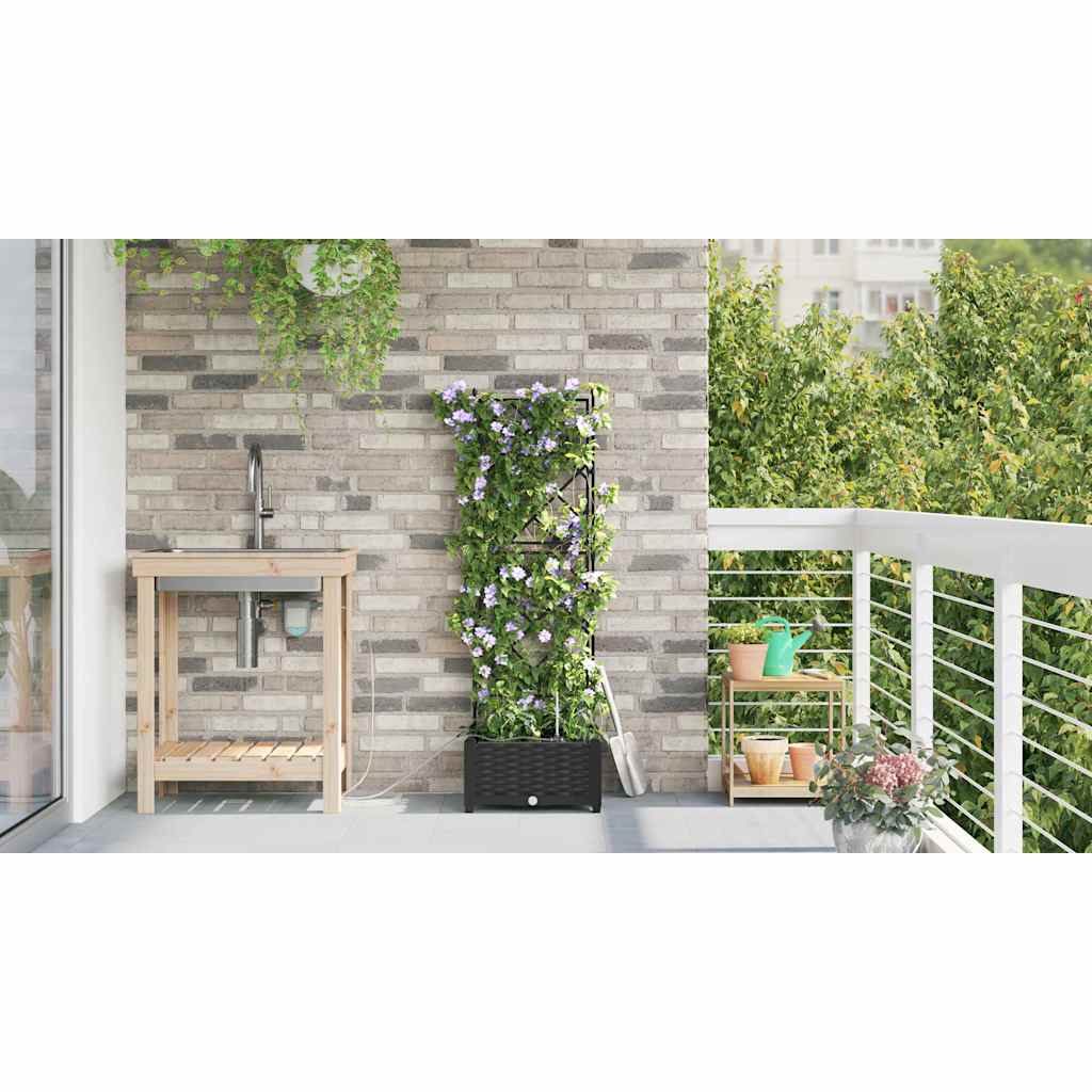 vidaXL Garden Planter Black 40 x 40 x 126 cm PP 4