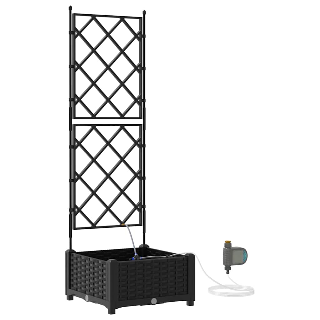 vidaXL Garden Planter Black 40 x 40 x 126 cm PP 2