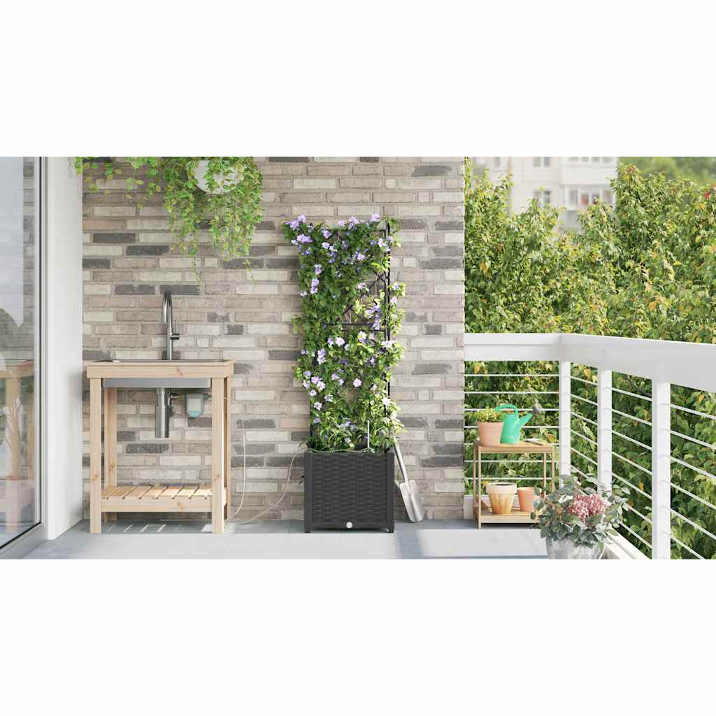 vidaXL Garden Planter Black 40 x 40 x 142 cm PP 4