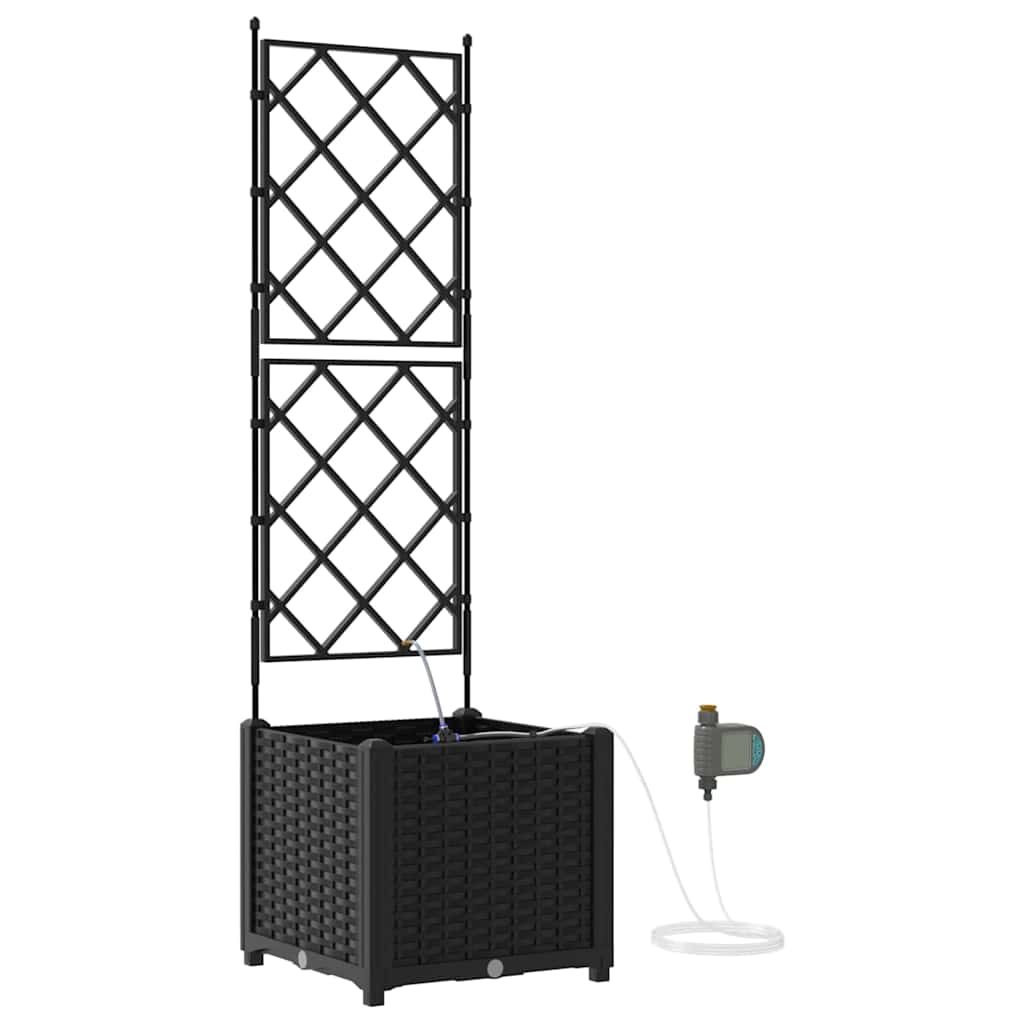 vidaXL Garden Planter Black 40 x 40 x 142 cm PP 2