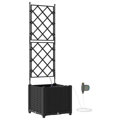 vidaXL Garden Planter Black 40 x 40 x 142 cm PP 2